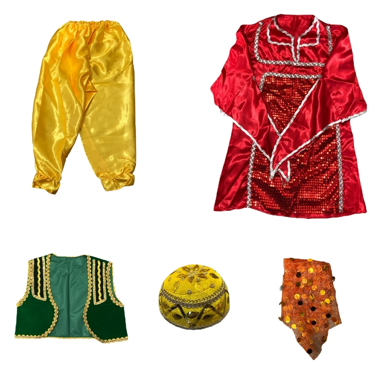 5 تکه لباس محلی دخترانه مدل کردی کد 235